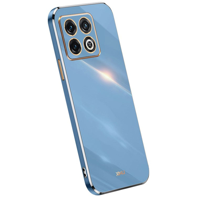 XINLI for OnePlus 10T 5G / Ace Pro 5G Anti-scratch TPU Phone Case, Electroplating Full Camera Lens Protection Cover - Blue