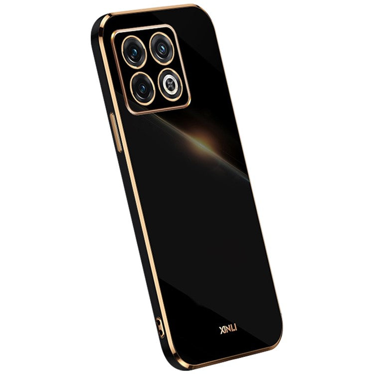 XINLI for OnePlus 10T 5G / Ace Pro 5G Anti-scratch TPU Phone Case, Electroplating Full Camera Lens Protection Cover - Black