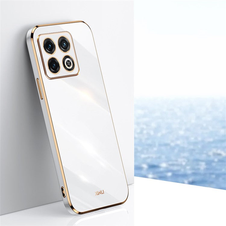 XINLI for OnePlus 10T 5G / Ace Pro 5G Anti-scratch TPU Phone Case, Electroplating Full Camera Lens Protection Cover - White