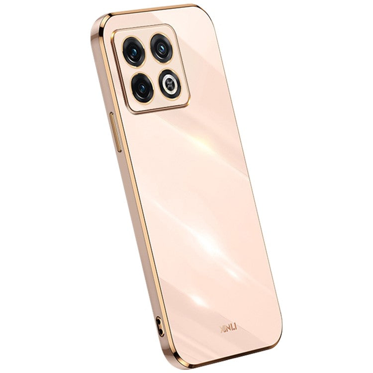 XINLI for OnePlus 10T 5G / Ace Pro 5G Anti-scratch TPU Phone Case, Electroplating Full Camera Lens Protection Cover - Pink