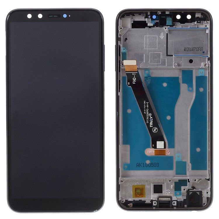 For Huawei Honor 9 Lite Grade C LCD Screen and Digitizer Assembly + Frame Replacement Part (without Logo) - Black