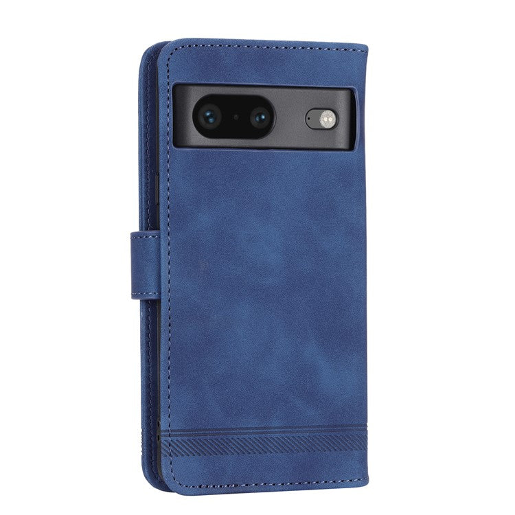 DIERFENG for Google Pixel 7 5G Shockproof Phone Case DF-03 Flip Leather Cell Phone Cover Stand Wallet - Blue