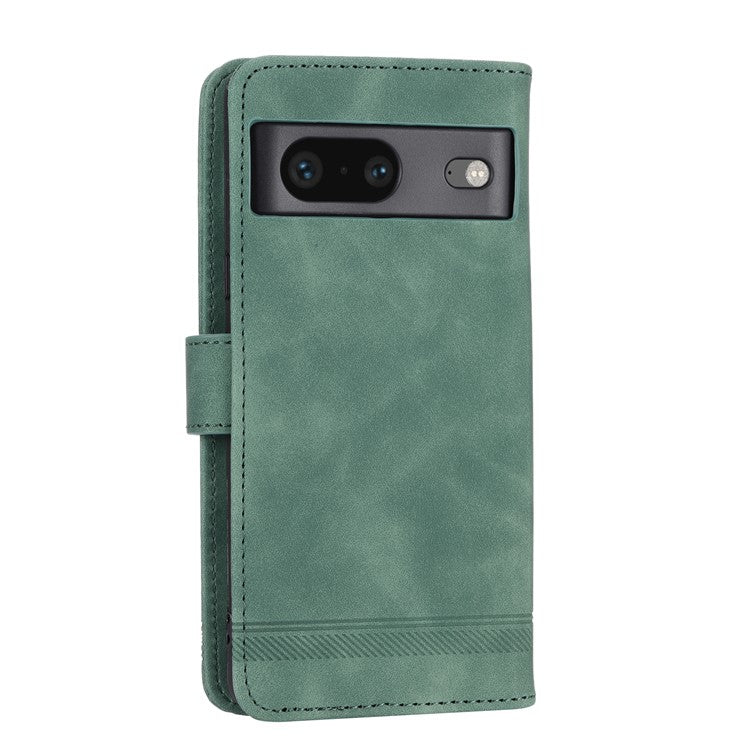 DIERFENG for Google Pixel 7 5G Shockproof Phone Case DF-03 Flip Leather Cell Phone Cover Stand Wallet - Green