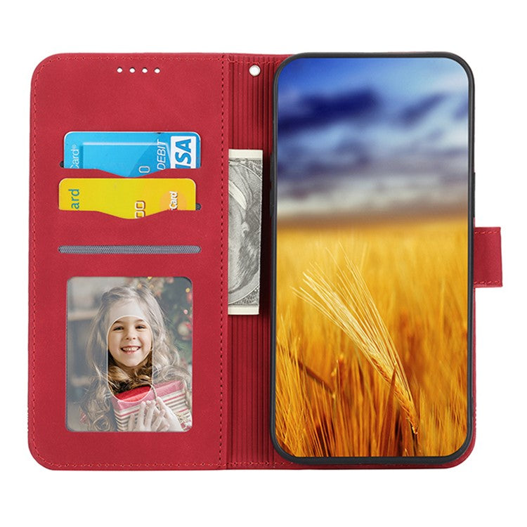 DIERFENG for Google Pixel 7 5G Shockproof Phone Case DF-03 Flip Leather Cell Phone Cover Stand Wallet - Red
