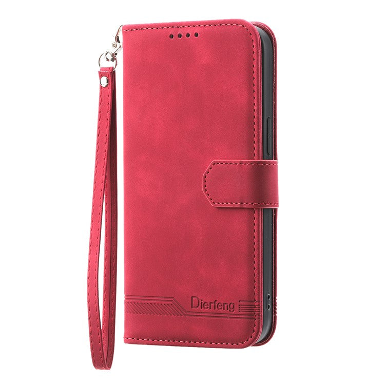 DIERFENG for Google Pixel 7 5G Shockproof Phone Case DF-03 Flip Leather Cell Phone Cover Stand Wallet - Red