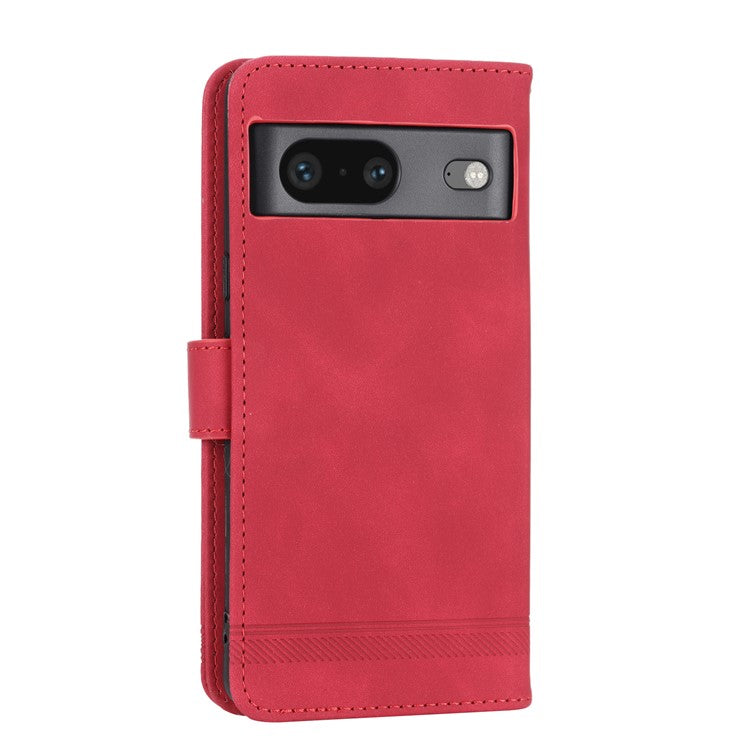 DIERFENG for Google Pixel 7 5G Shockproof Phone Case DF-03 Flip Leather Cell Phone Cover Stand Wallet - Red