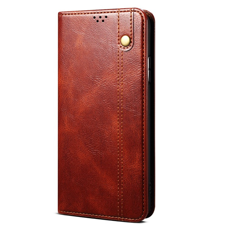 Phone Leather Case for OnePlus 11R 5G / Ace 2 5G , Waxy Crazy Horse Texture Stand Wallet Cell Phone Cover - Brown