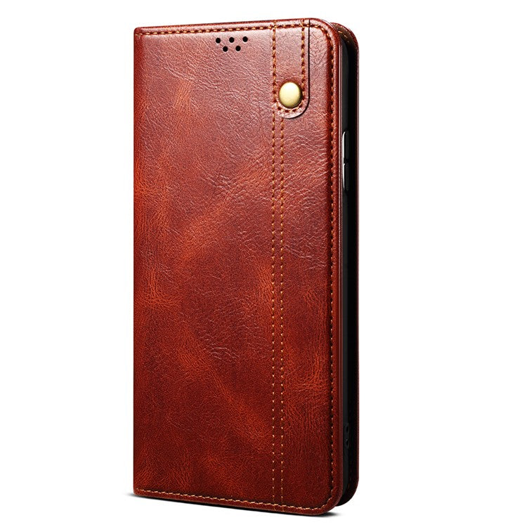 Phone Wallet Case for OnePlus Ace 2 5G / 11R 5G, Waxy Crazy Horse Texture PU Leather Phone Stand Cover - Brown