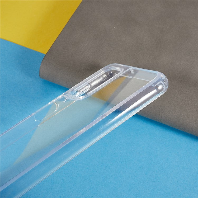 For Samsung Galaxy A04s 4G (164.7 x 76.7 x 9.1 mm Phone Case Clear Acrylic + TPU Bumper Protective Cover with Lanyard - Green