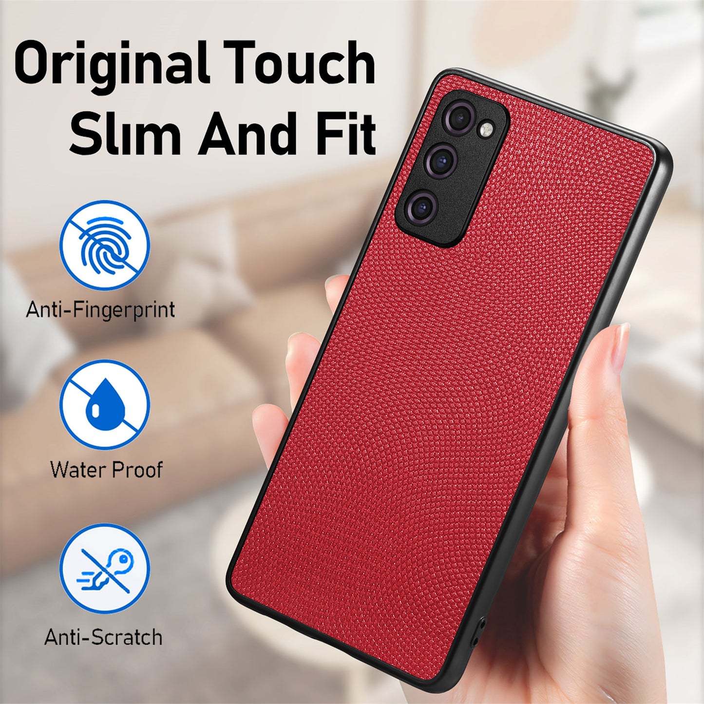 For Samsung Galaxy S20 FE 4G / 5G / S20 FE 2022 / S20 Lite Shockproof Phone Case Slim Cell Phone Cover - Red