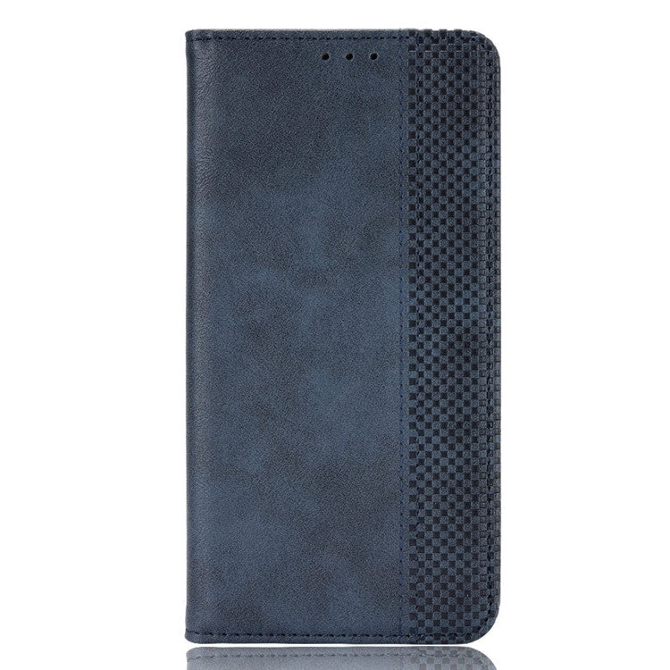 Phone Cover for Samsung Galaxy S23+, Retro Texture Flip Leather Wallet Case Protective Phone Cover - Blue