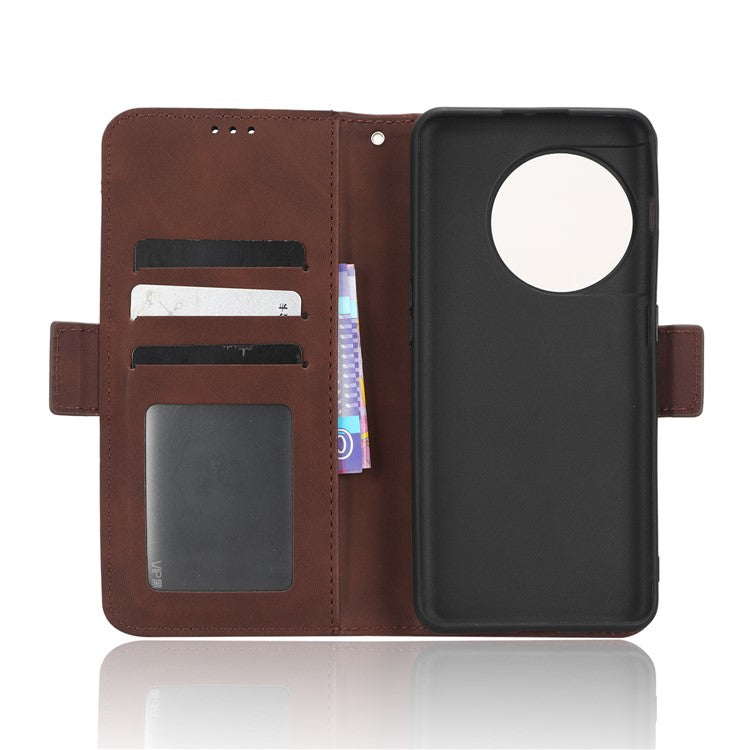 For OnePlus 11 5G PU Leather Shockproof Phone Case Stand Card Holder Magnetic Flip Wallet Cell Phone Cover - Brown