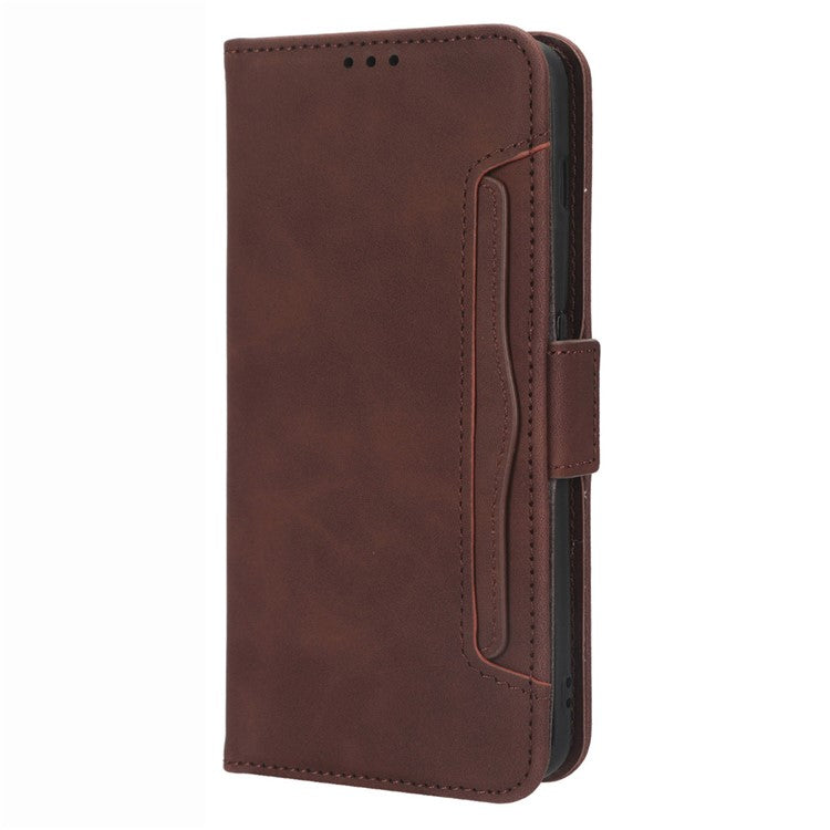 For OnePlus 11 5G PU Leather Shockproof Phone Case Stand Card Holder Magnetic Flip Wallet Cell Phone Cover - Brown