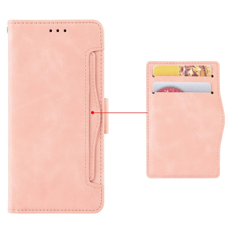 For OnePlus 11 5G PU Leather Shockproof Phone Case Stand Card Holder Magnetic Flip Wallet Cell Phone Cover - Pink