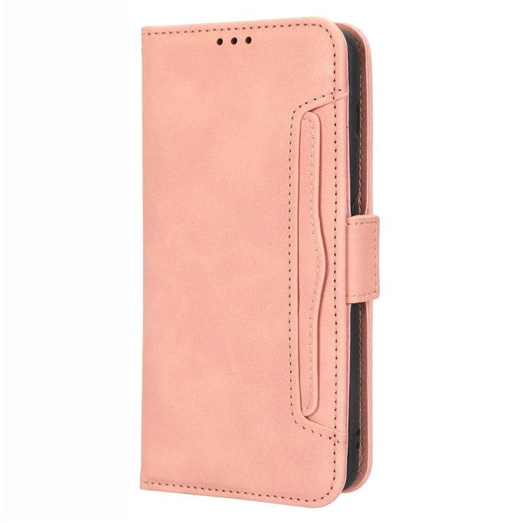 For OnePlus 11 5G PU Leather Shockproof Phone Case Stand Card Holder Magnetic Flip Wallet Cell Phone Cover - Pink