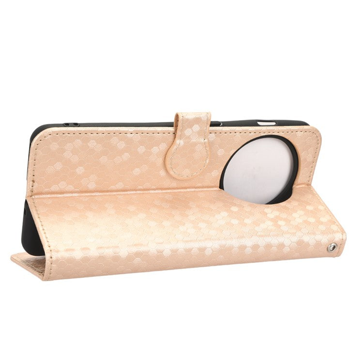 Phone Shell Case for OnePlus 11 5G, Imprinted Dot Pattern Wallet Stand PU Leather Shockproof Cover - Rose Gold