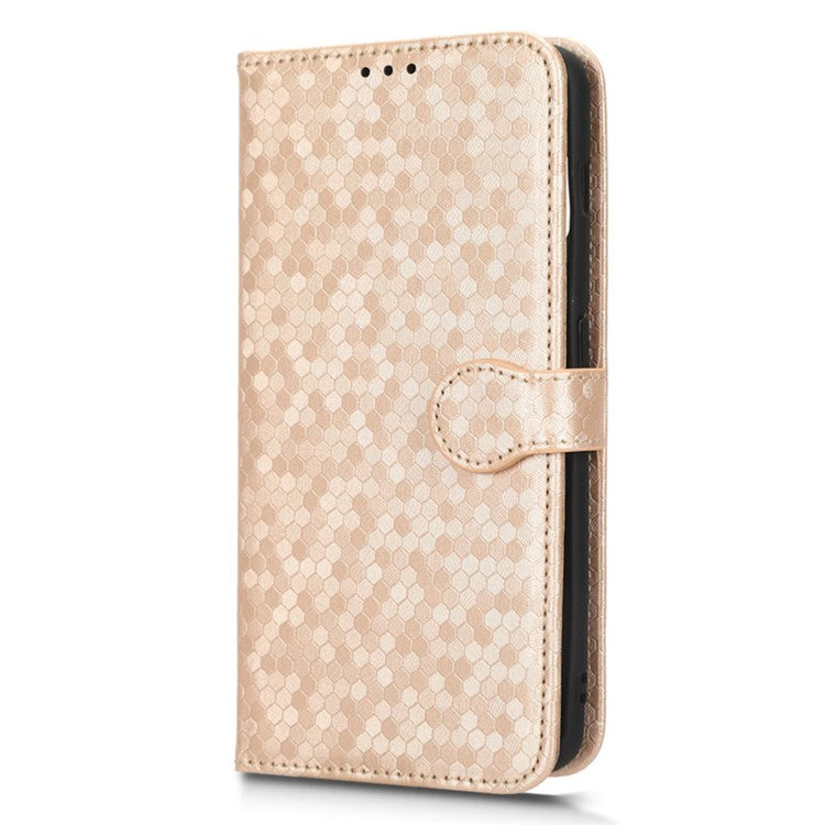 Phone Shell Case for OnePlus 11 5G, Imprinted Dot Pattern Wallet Stand PU Leather Shockproof Cover - Rose Gold