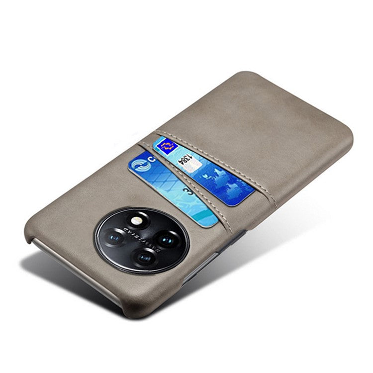 For OnePlus 11 5G Slim Phone Case with Dual Card Slots Shockproof Non-slip Cell Phone Cover - Grey