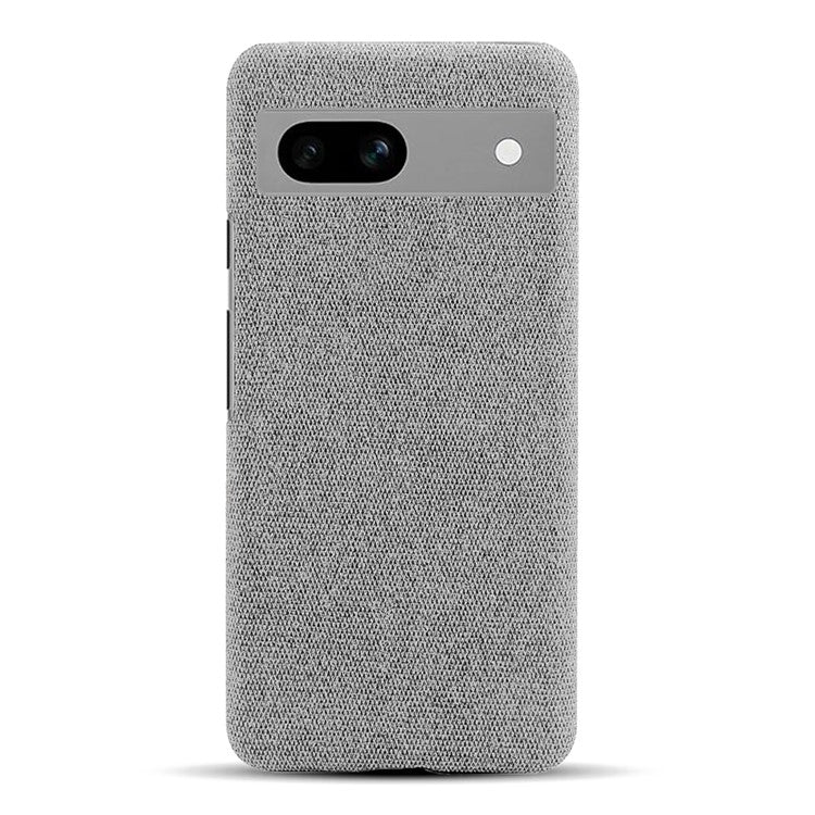 For Google Pixel 7a Non-slip Slim Smartphone Case Solid Color Anti-scratch Hard PC+Cloth Phone Cover - Light Grey