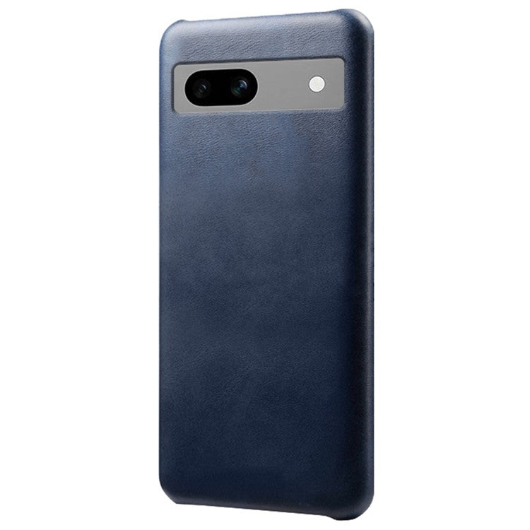 Protective Phone Cover for Google Pixel 7a, PU Leather Coated PC Calf Textured Shockproof Slim Mobile Phone Case - Blue