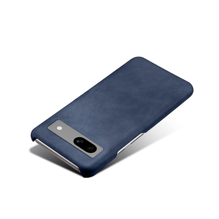 Protective Phone Cover for Google Pixel 7a, PU Leather Coated PC Calf Textured Shockproof Slim Mobile Phone Case - Blue