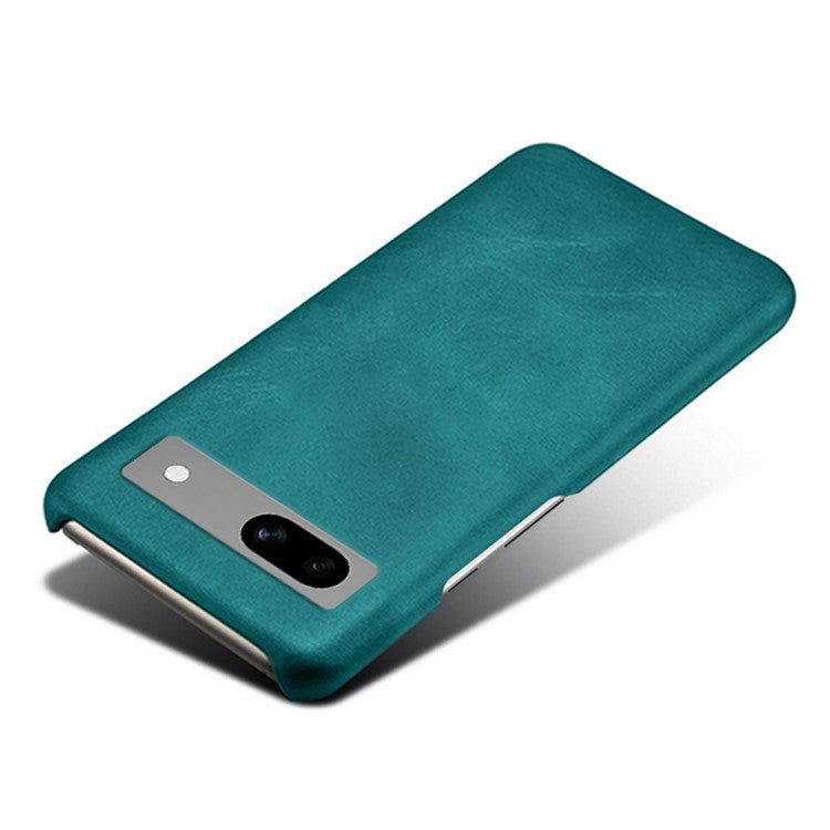 Protective Phone Cover for Google Pixel 7a, PU Leather Coated PC Calf Textured Shockproof Slim Mobile Phone Case - Green