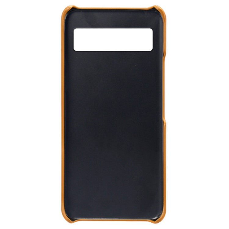 Protective Phone Cover for Google Pixel 7a, PU Leather Coated PC Calf Textured Shockproof Slim Mobile Phone Case - Orange