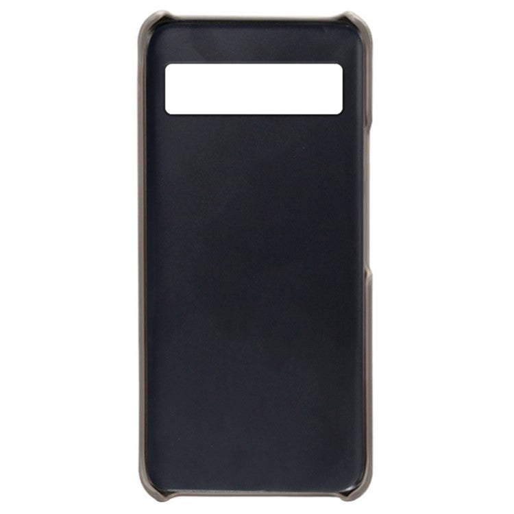 Protective Phone Cover for Google Pixel 7a, PU Leather Coated PC Calf Textured Shockproof Slim Mobile Phone Case - Grey