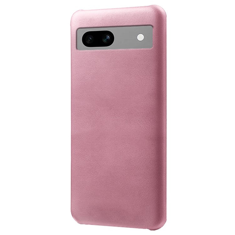 Protective Phone Cover for Google Pixel 7a, PU Leather Coated PC Calf Textured Shockproof Slim Mobile Phone Case - Rose Gold