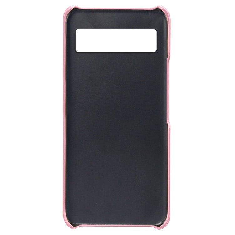 Protective Phone Cover for Google Pixel 7a, PU Leather Coated PC Calf Textured Shockproof Slim Mobile Phone Case - Rose Gold