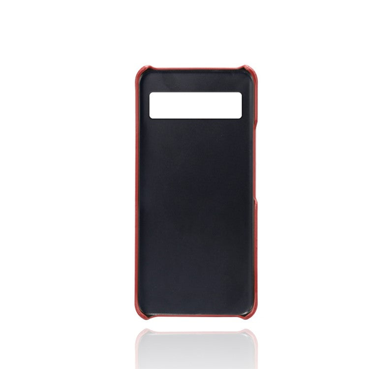Protective Phone Cover for Google Pixel 7a, PU Leather Coated PC Calf Textured Shockproof Slim Mobile Phone Case - Red