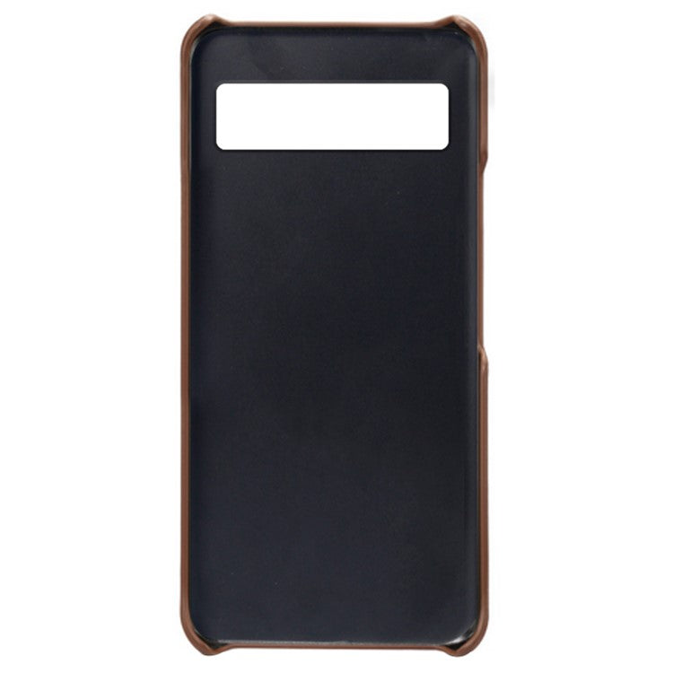 Protective Phone Cover for Google Pixel 7a, PU Leather Coated PC Calf Textured Shockproof Slim Mobile Phone Case - Brown