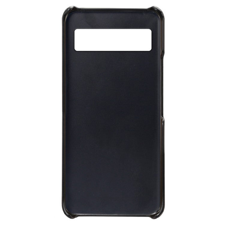 For Google Pixel 7a Mobile Phone Cover Card Holder Plastic + PU Leather Anti-fall Phone Case - Black