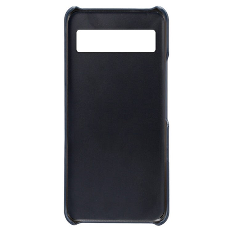 For Google Pixel 7a Mobile Phone Cover Card Holder Plastic + PU Leather Anti-fall Phone Case - Blue