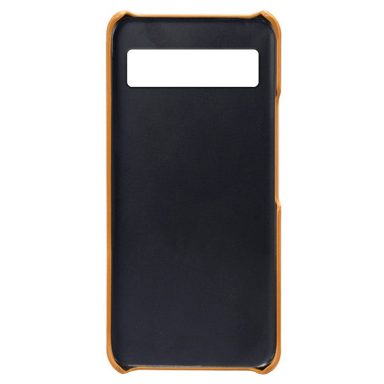 For Google Pixel 7a Mobile Phone Cover Card Holder Plastic + PU Leather Anti-fall Phone Case - Orange