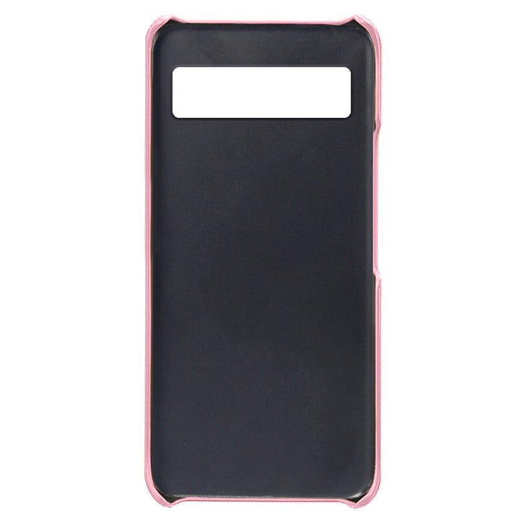 For Google Pixel 7a Mobile Phone Cover Card Holder Plastic + PU Leather Anti-fall Phone Case - Rose Gold