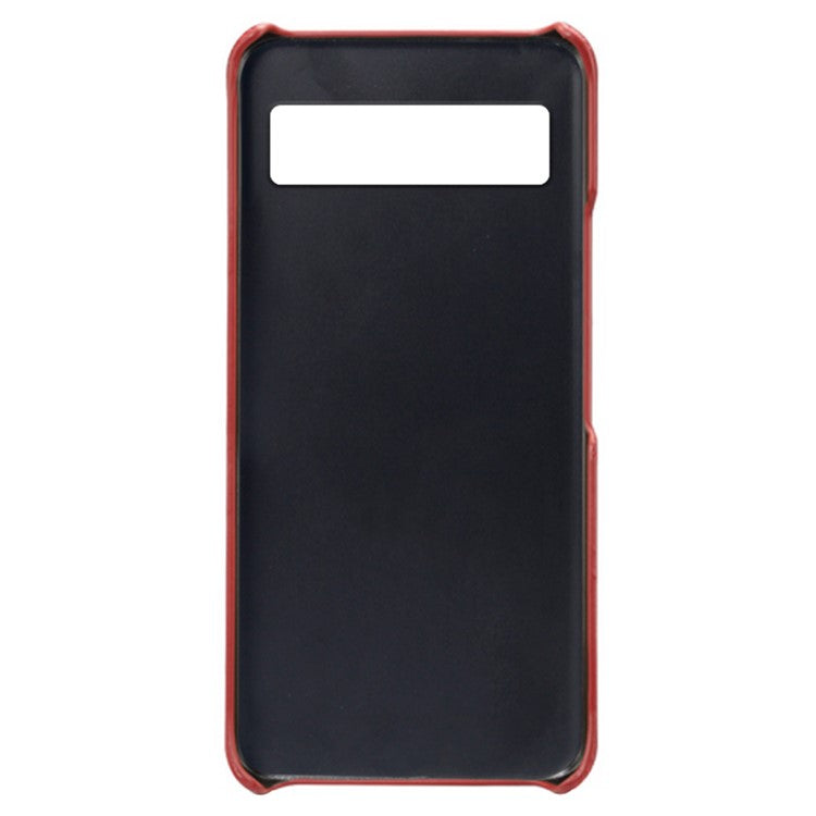 For Google Pixel 7a Mobile Phone Cover Card Holder Plastic + PU Leather Anti-fall Phone Case - Red