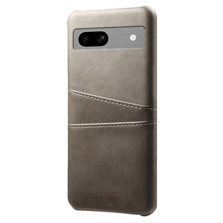 For Google Pixel 7a Mobile Phone Cover Card Holder Plastic + PU Leather Anti-fall Phone Case - Grey