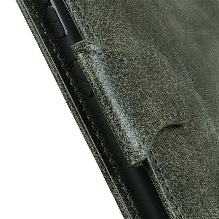For OnePlus 11 5G Crazy Horse Texture Scratch-resistant Phone Case Wallet Stand PU Leather Cell Phone Cover - Blackish Green
