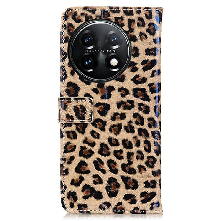 For OnePlus 11 5G Leopard Pattern PU Leather Wallet Stand Case Folio Flip Phone Cover