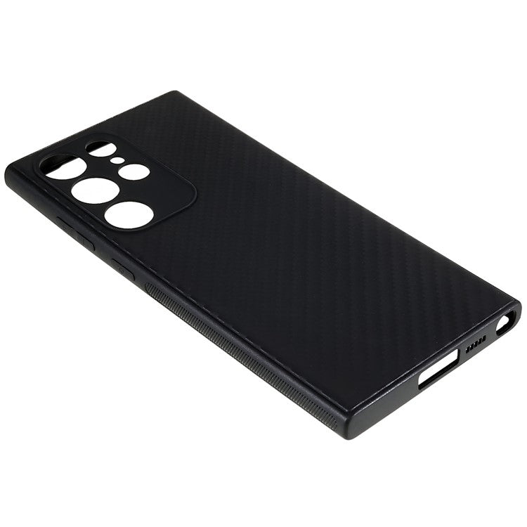 Carbon Fiber Case for Samsung Galaxy S23 Ultra, Anti-Fingerprint Soft TPU Protective Phone Cover