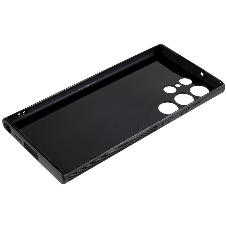 Carbon Fiber Case for Samsung Galaxy S23 Ultra, Anti-Fingerprint Soft TPU Protective Phone Cover