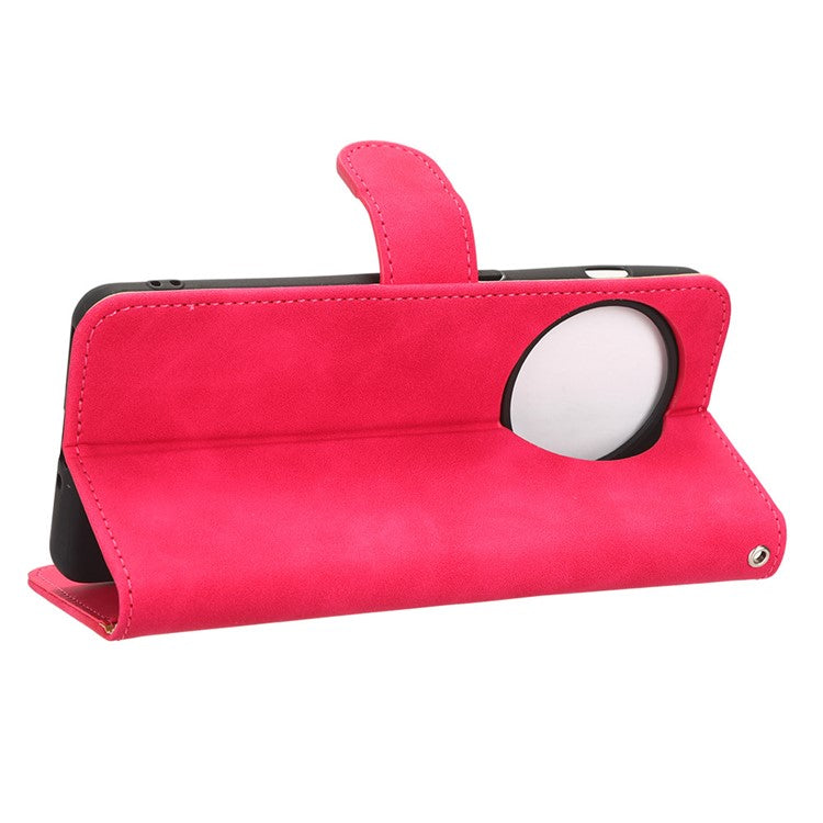 For OnePlus 11 5G Skin-touch Feeling Phone Leather Case Wallet Stand Cell Phone Cover - Rose