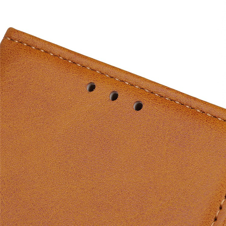 For OnePlus 11 5G Cowhide Texture Wallet Stand PU Leather Phone Case Magnetic Clasp Anti-Scratch Cover - Brown