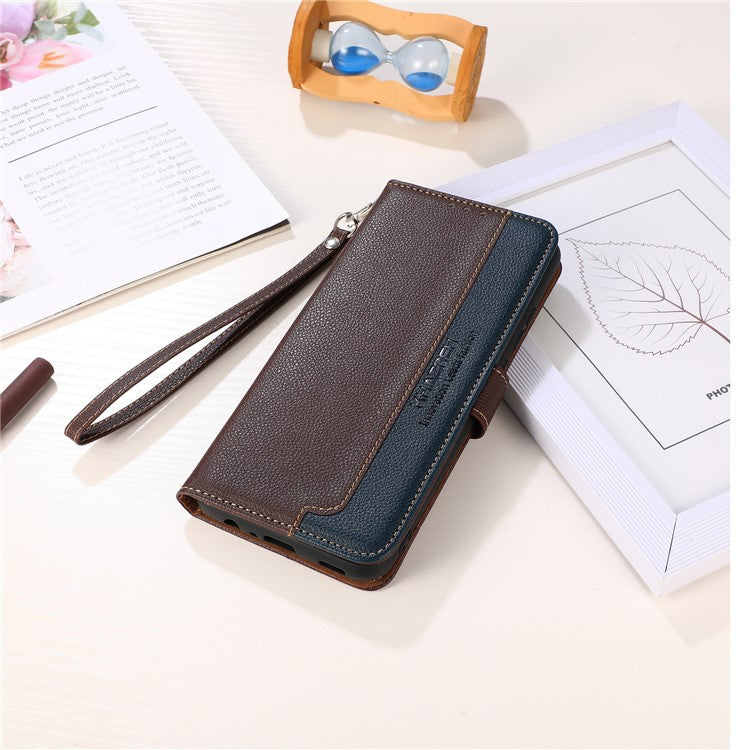 KHAZNEH For OnePlus 11 5G Litchi Texture TPU+PU Leather Phone Case RFID Blocking Flip Stand Wallet Cover - Brown