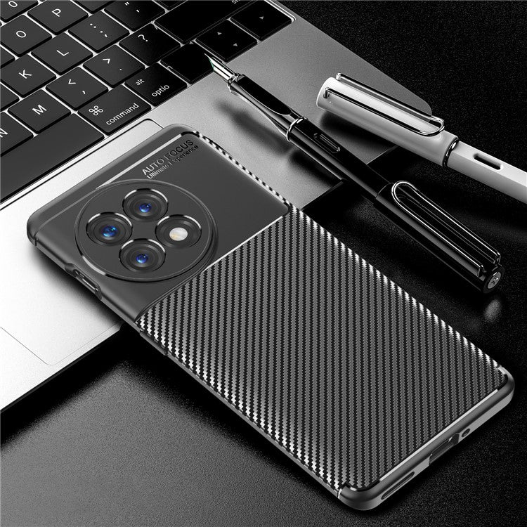 For OnePlus Ace 2 5G / 11R 5G Shockproof Phone Case Anti-Scratch Carbon Fiber Texture Soft TPU Phone Cover