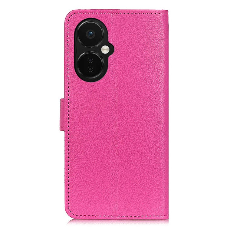 Flip Wallet Case for OnePlus Nord CE 3 Lite 5G / Nord N30 5G , Litchi Texture PU Leather Stand Phone Cover - Rose