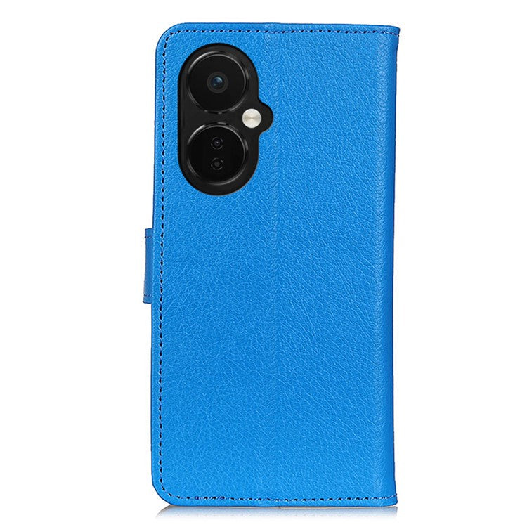 Flip Wallet Case for OnePlus Nord CE 3 Lite 5G / Nord N30 5G , Litchi Texture PU Leather Stand Phone Cover - Blue