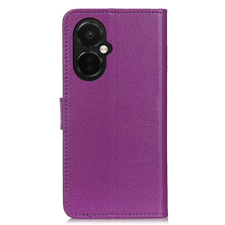 Flip Wallet Case for OnePlus Nord CE 3 Lite 5G / Nord N30 5G , Litchi Texture PU Leather Stand Phone Cover - Purple