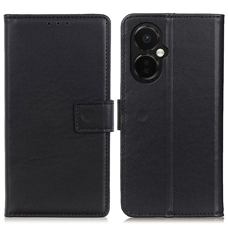 For OnePlus Nord CE 3 Lite 5G / Nord N30 5G PU Leather Phone Case Soft Touch Flip Folio Stand Wallet Phone Cover - Black